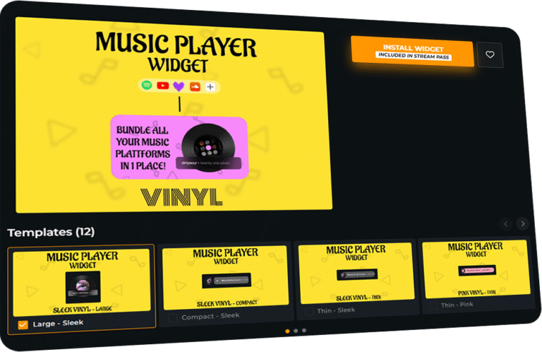 Music Player Widgets - OWN3D.PRO Streaming Tool