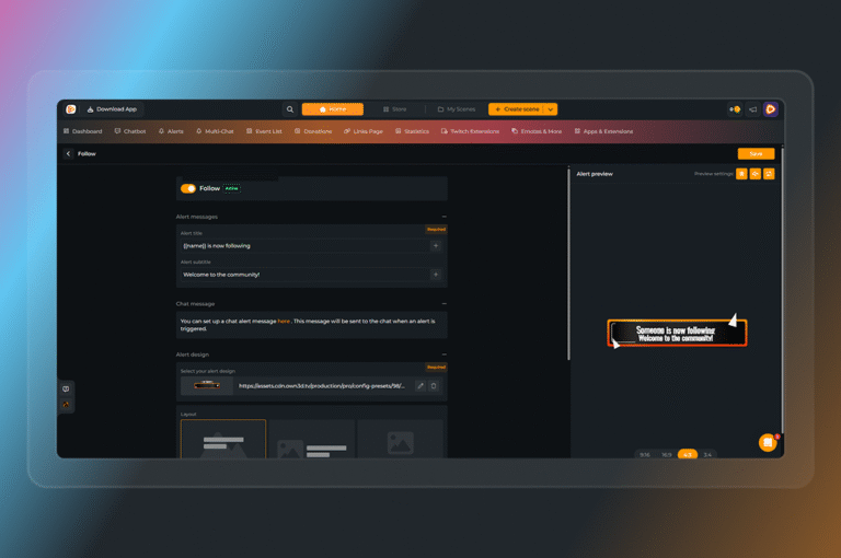 Alerts Twitch Extension - OWN3D.PRO Streaming Tool