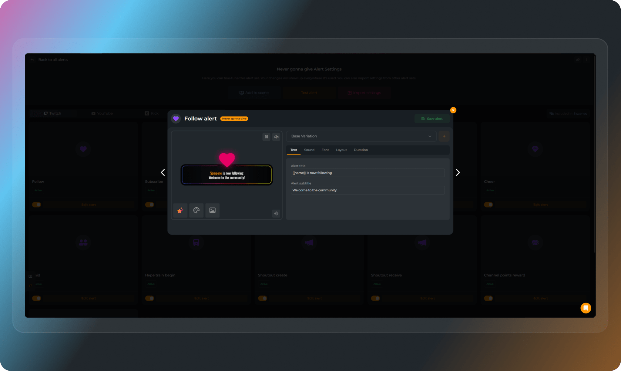 Free Stream Alerts for Twitch, YouTube, Kick | Instant Setup